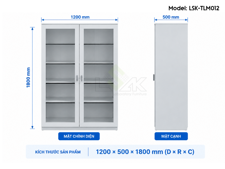 Tủ lưu mẫu phòng thí nghiệm dài 1200mm