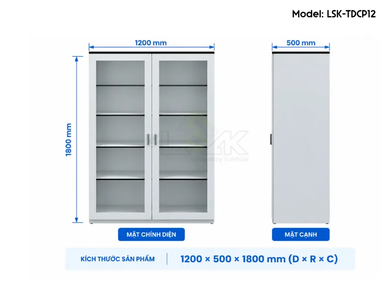 Tủ đựng dụng cụ phòng thí nghiệm Phenolic HPL toàn phần size ngang 1200mm