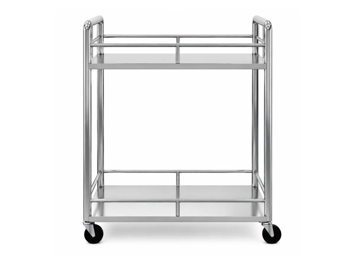 Xe đẩy inox 304 phòng thí nghiệm 2 tầng