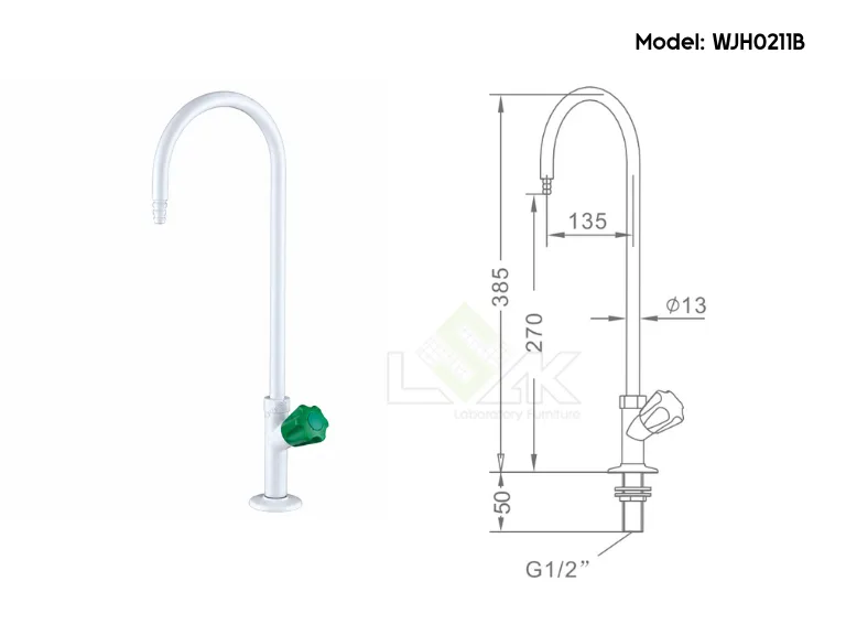 Thông số vòi rửa thí nghiệm 1 nhánh WJH0211B