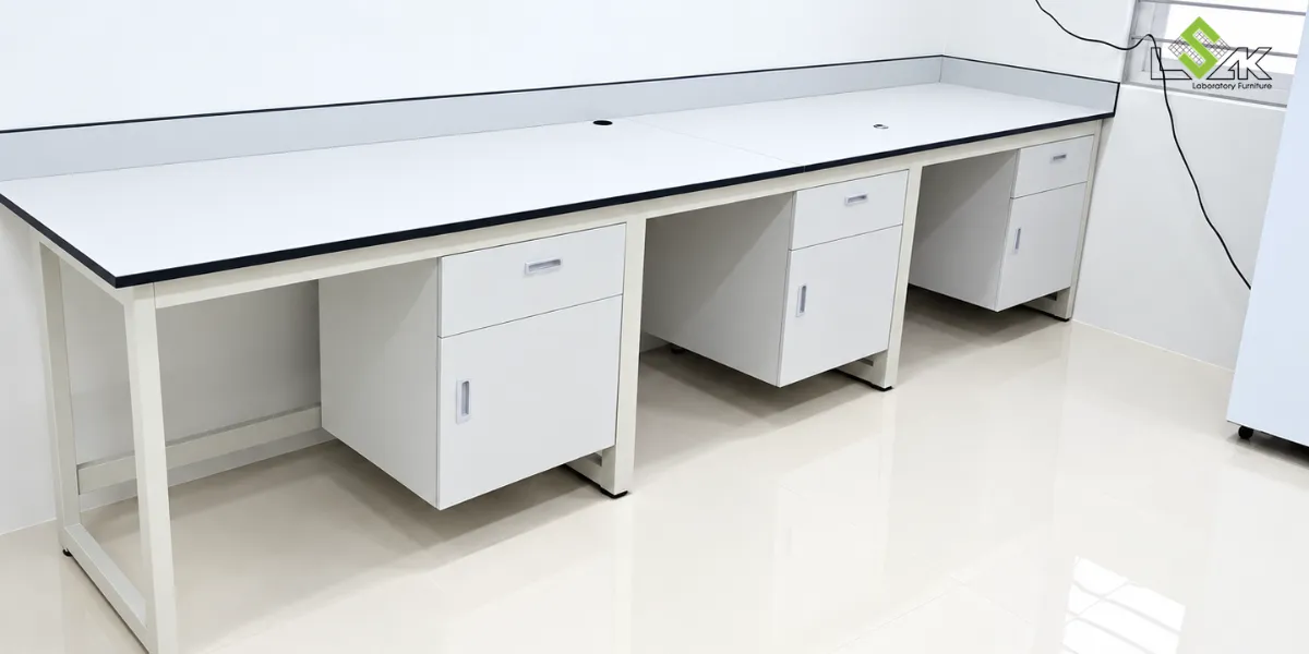 Thiết kế lắp ráp mẫu bàn thí nghiệm áp tường tủ treo